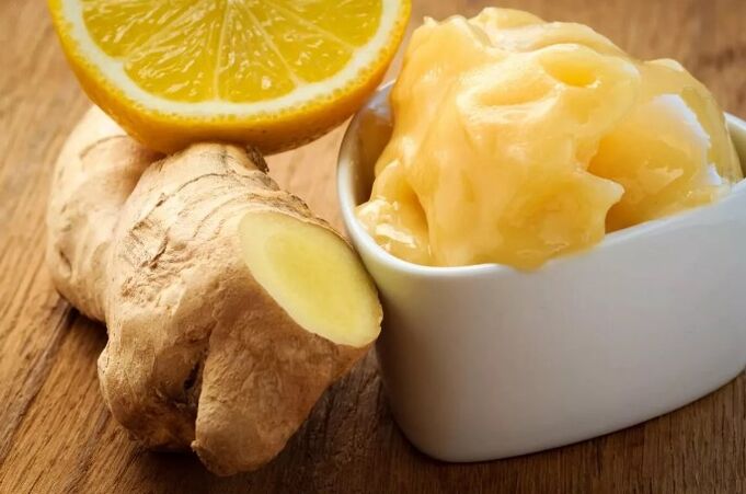 Gingembre avec du miel
